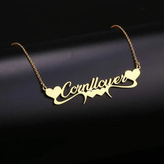 Heart or Crown Personalized Name Necklaces - Melcharm