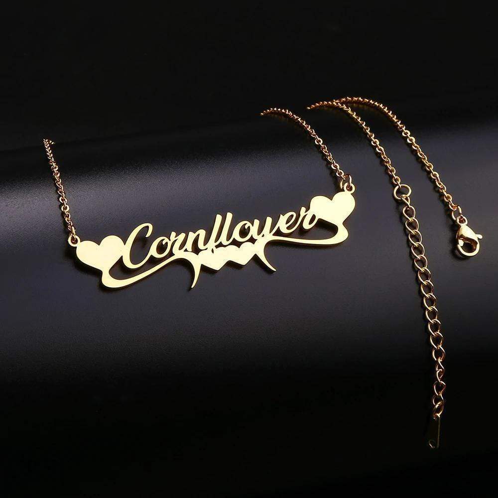 Heart or Crown Personalized Name Necklaces - Melcharm