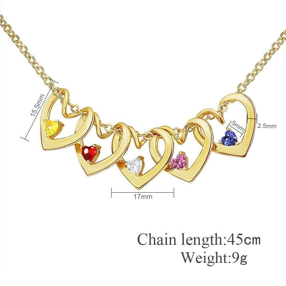 Heart - Shaped Pendant And Custom Birthstone Necklace - Melcharm