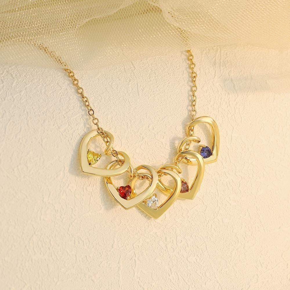 Heart - Shaped Pendant And Custom Birthstone Necklace - Melcharm