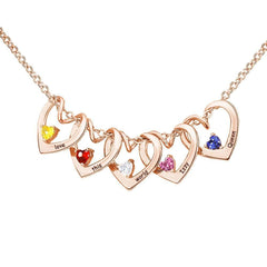 Heart - Shaped Pendant And Custom Birthstone Necklace - Melcharm