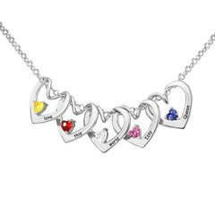 Heart - Shaped Pendant And Custom Birthstone Necklace - Melcharm