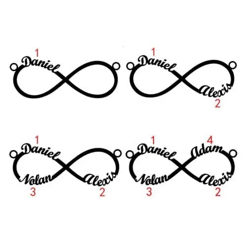 Infinity Name Necklace Personalized 1~4 Names Christmas Gift - Melcharm