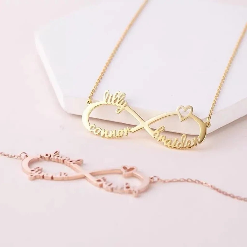 Infinity Name Necklace Personalized 1~4 Names Christmas Gift - Melcharm