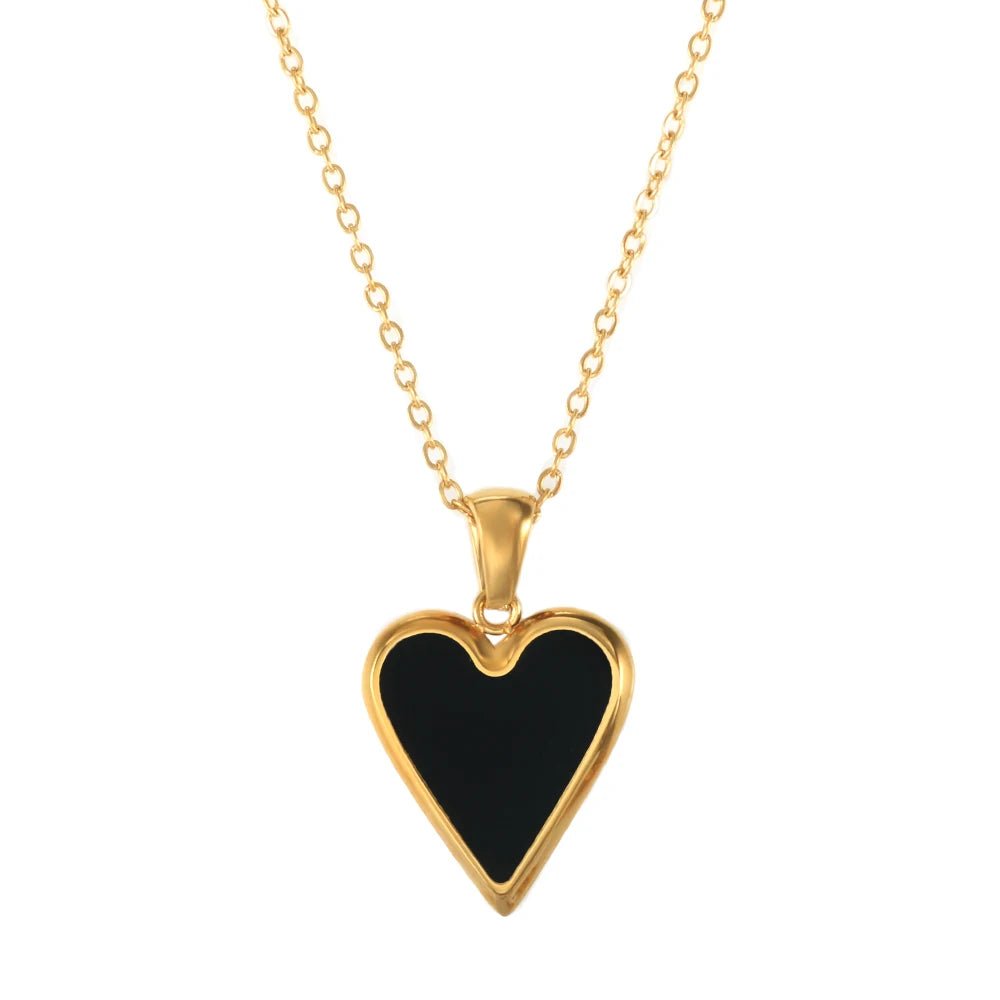 Love Heart Necklace Gold Chain Choker Necklace Shell Pendant Jewelry - Melcharm