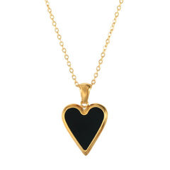 Love Heart Necklace Gold Chain Choker Necklace Shell Pendant Jewelry - Melcharm