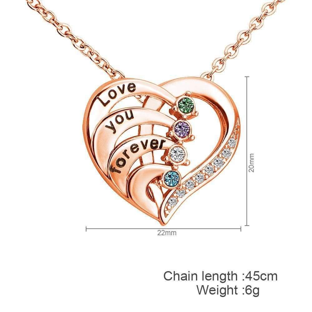 Love You Forever Diamond Heart Pendant Necklace - Melcharm