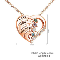 Love You Forever Diamond Heart Pendant Necklace - Melcharm