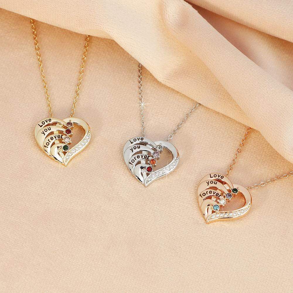 Love You Forever Diamond Heart Pendant Necklace - Melcharm