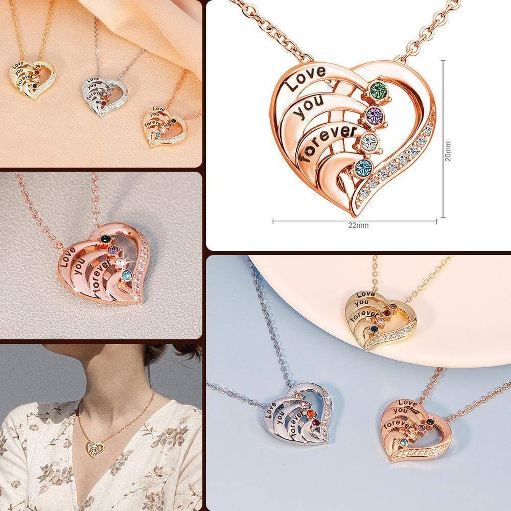 Love You Forever Diamond Heart Pendant Necklace - Melcharm