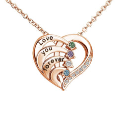 Love You Forever Diamond Heart Pendant Necklace - Melcharm