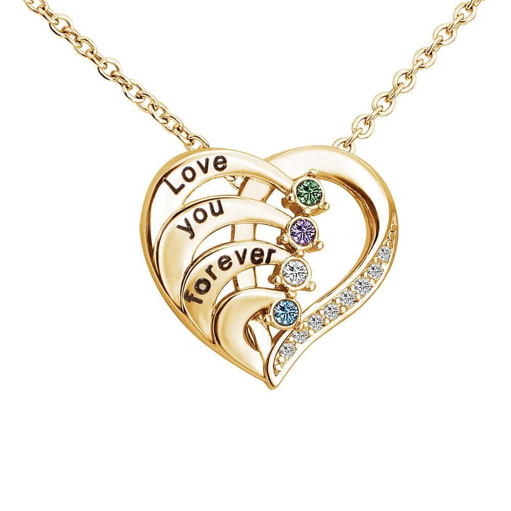 Love You Forever Diamond Heart Pendant Necklace - Melcharm