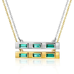 Luxury Necklaces Stainless Steel Square CZ Necklace Jewelry Gift - Melcharm