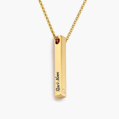 Melcharm Pillar Bar Necklace with Diamond - Melcharm