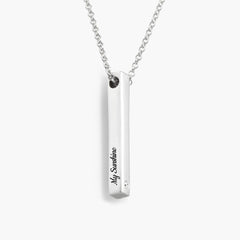 Melcharm Pillar Bar Necklace with Diamond - Melcharm