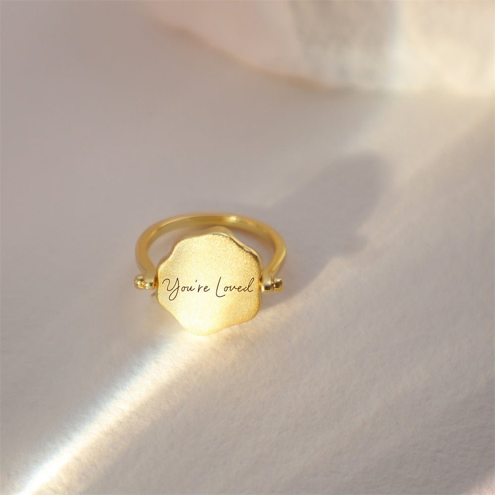 New Arrival Rotatable Personalized Name & Birth Flower Ring Gift for Family - Melcharm