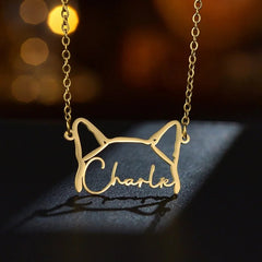 New Personalized Pet Ear Style Cute Custom Name Necklace Stainless Steel Nameplate For Boy Girl Birthday Gift Lovely Jewelry - Melcharm