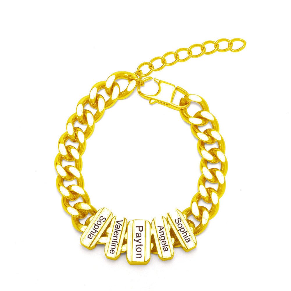 Personalized 1~10 Names Cuban link Bracelet For Men's Gift - Melcharm