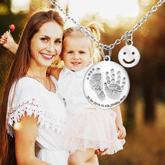 Personalized Baby Footprint and Handprint Necklace - Melcharm