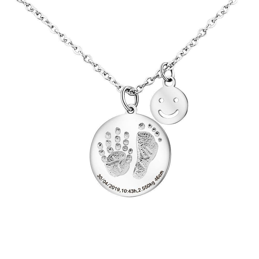 Personalized Baby Footprint and Handprint Necklace - Melcharm