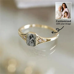 Personalized Birthstone Photo Ring - Melcharm