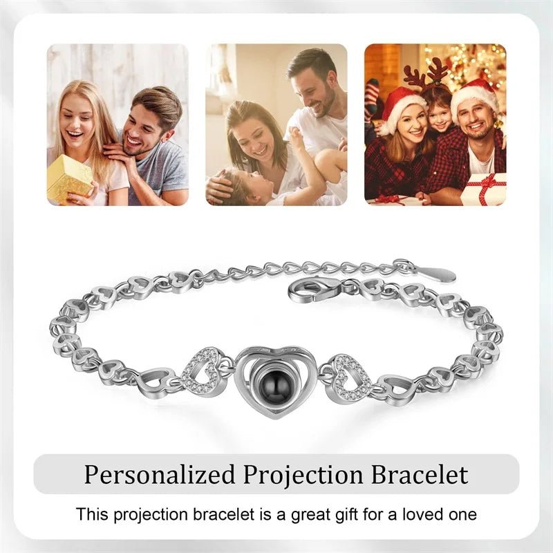 Personalized Bracelets with Picture Inside Photo Projection Bracelets for Women Custom Photo Bracelet Customized Picture Bangle - Melcharm