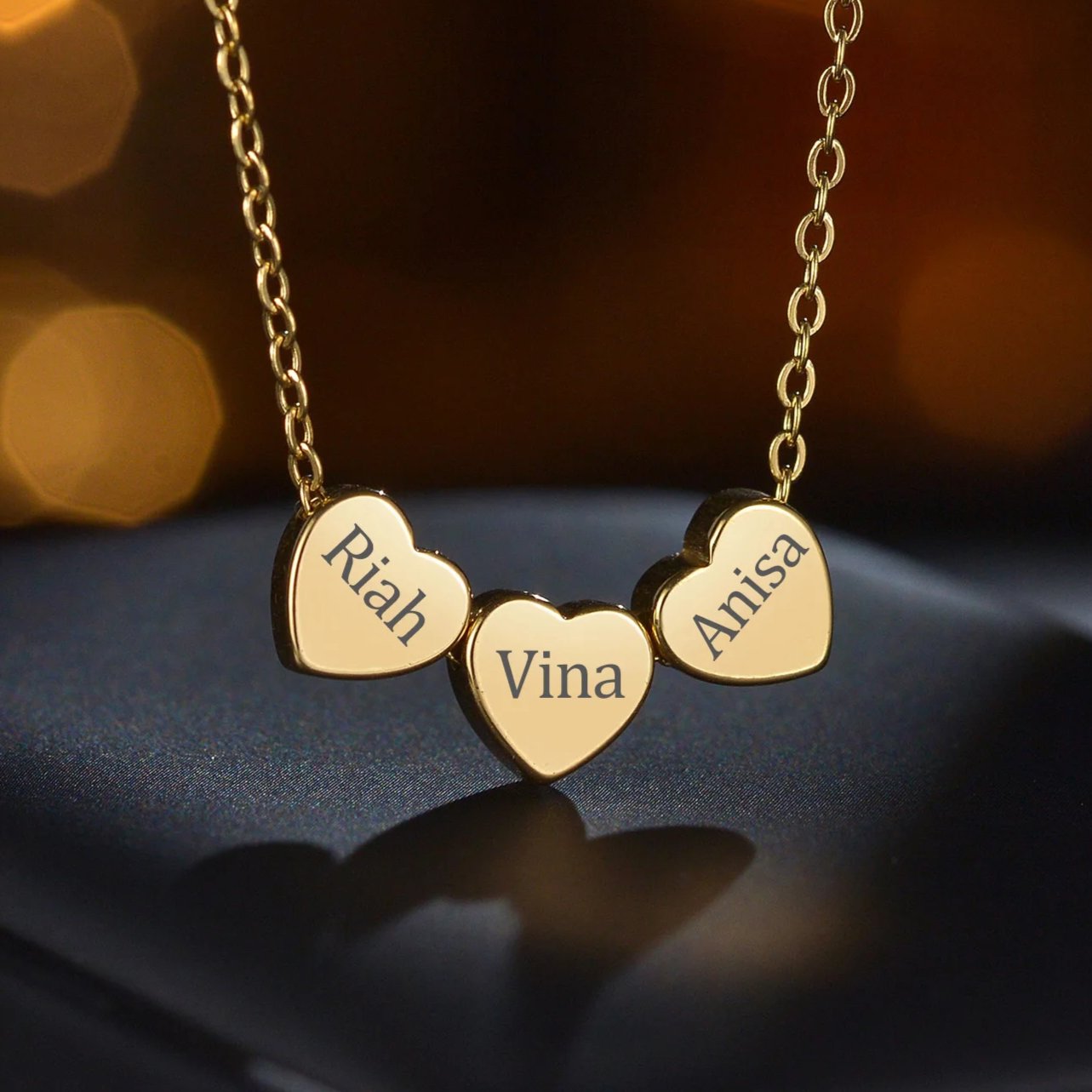 Personalized Custom Name Necklace For Women Jewelry Stainless Steel Engrave Letter Heart Link Chain Birthday Gift - Melcharm