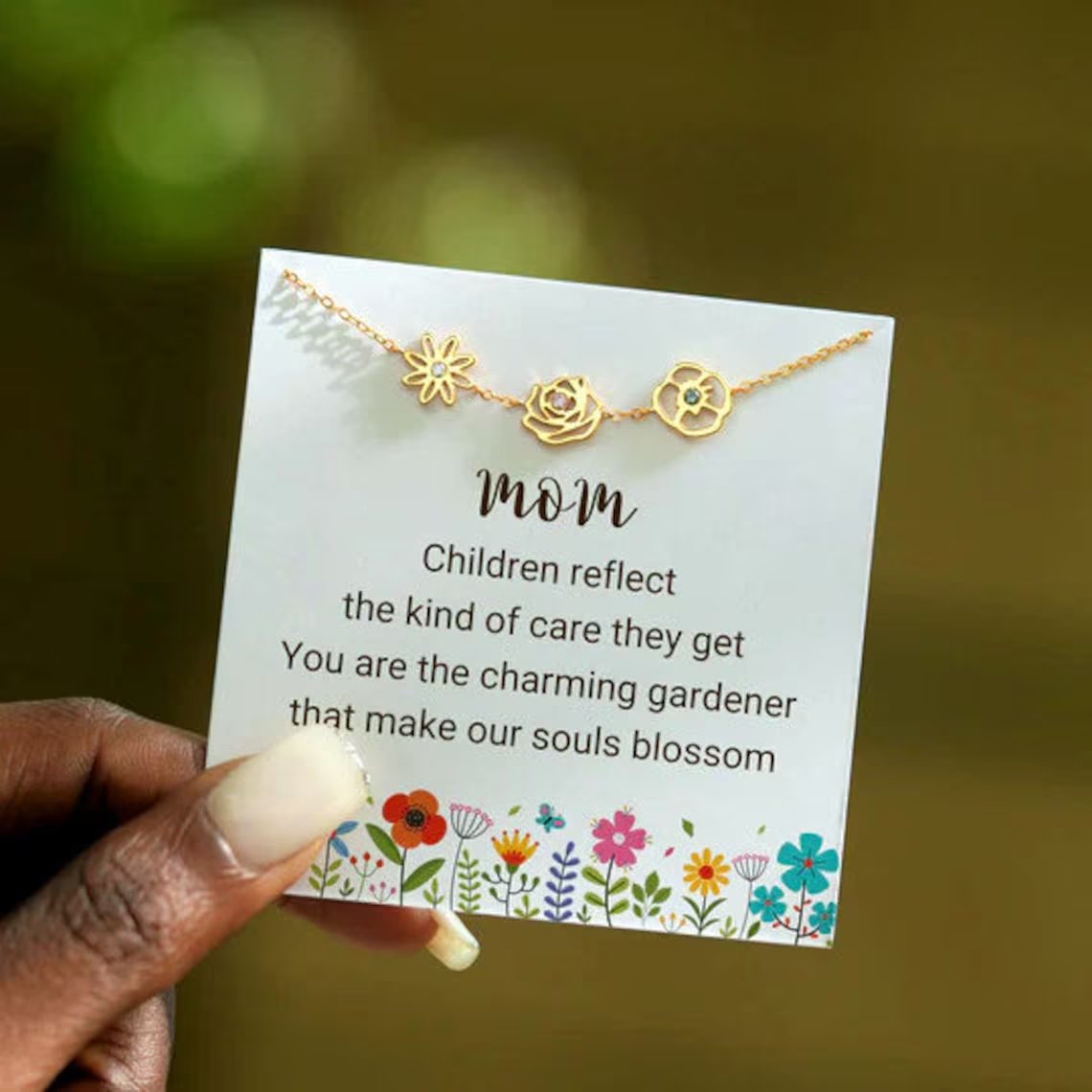 Personalized Mom's Gift Birthday Family Fashion Flower Charm Bracelet - Melcharm