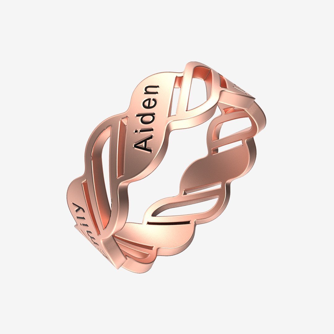 Personalized Multiple 3~5 Names Ring - Melcharm