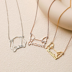 Personalized Name Dog Puppy Ears Necklace - Melcharm