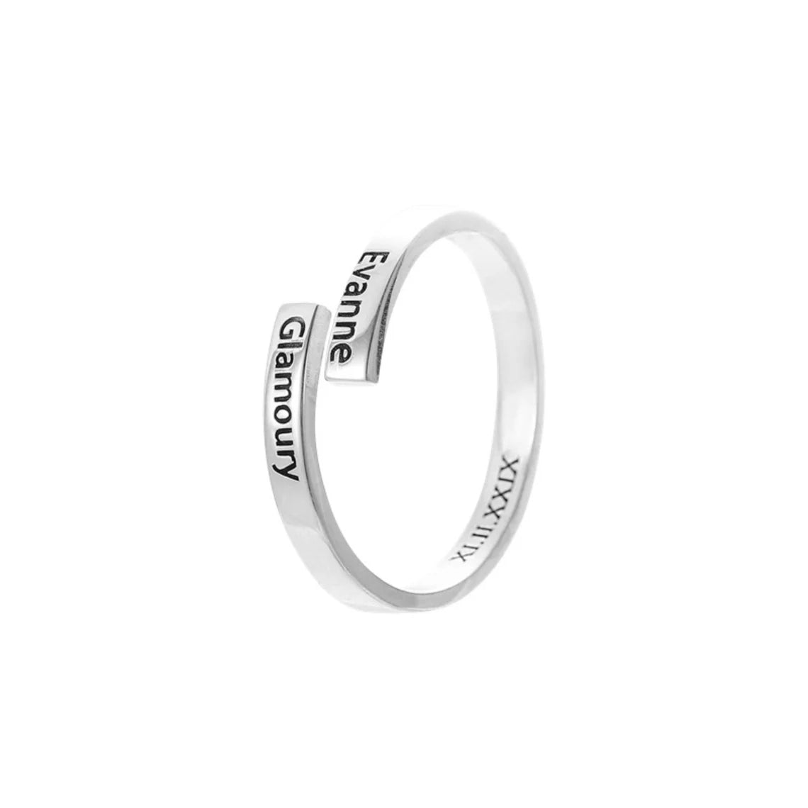 Personalized Name Ring Customized Resizable 2 Names Open Rings - Melcharm