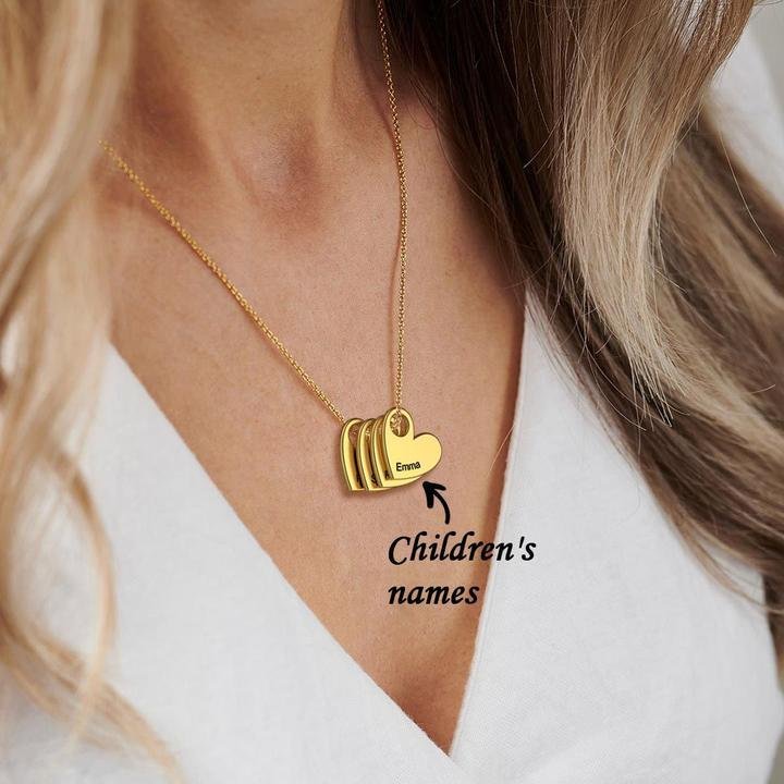 Personalized Names Heart Pendant Gift Love Family Necklace - Melcharm