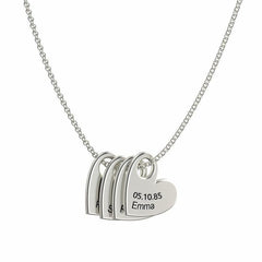 Personalized Names Heart Pendant Gift Love Family Necklace - Melcharm