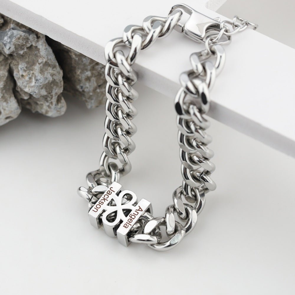 Personalized Names Of Lovers Gift Cuban link Bracelet - Melcharm