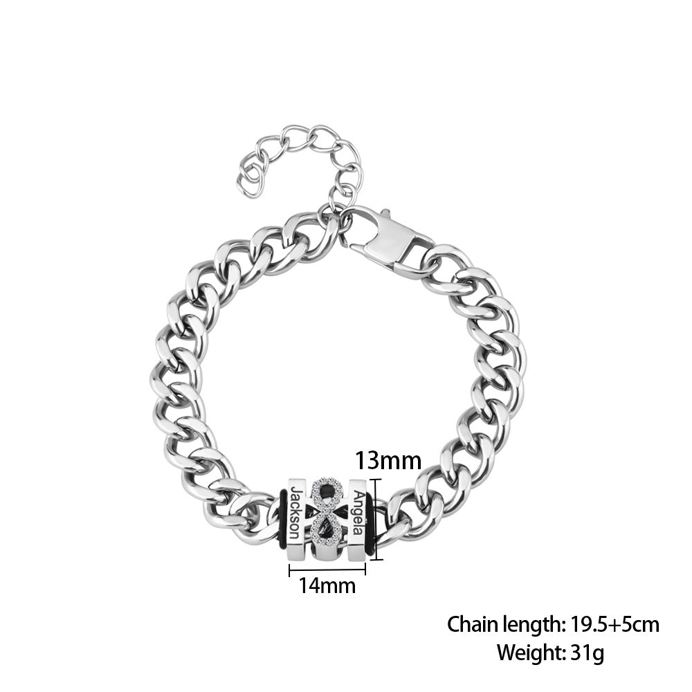 Personalized Names Of Lovers Gift Cuban link Bracelet - Melcharm