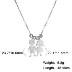 Personalized Necklace Child Kid Mother Mom Custom Product Name Chain Family Boy Girl Gift For Women Man Stainless Steel Jewelry - Melcharm