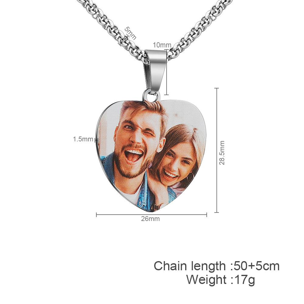 Personalized Photo Birthday Anniversary Heart Necklace - Melcharm