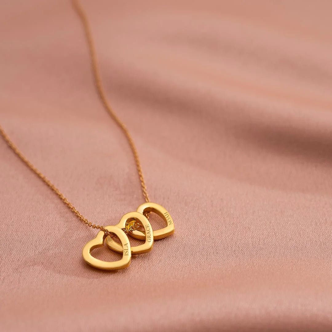 Personalized Small Heart Engraved Custom Name Necklace Stainless Steel 18K Gold Plated Women's Everyday Jewelry Gift For Women - Melcharm