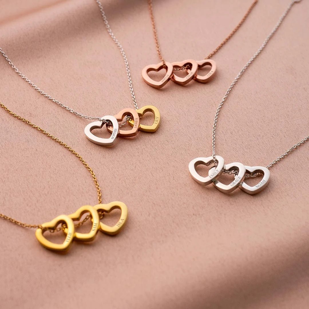 Personalized Small Heart Engraved Custom Name Necklace Stainless Steel 18K Gold Plated Women's Everyday Jewelry Gift For Women - Melcharm