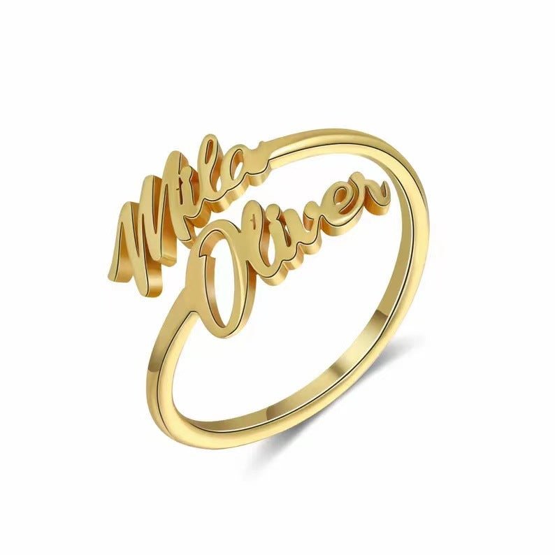 Personalized Two Name Plated Ring - Melcharm