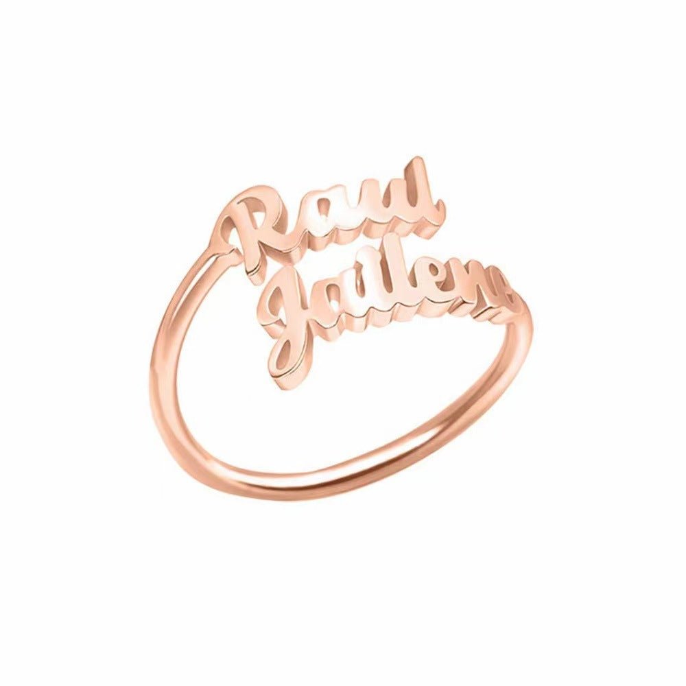 Personalized Two Name Plated Ring - Melcharm