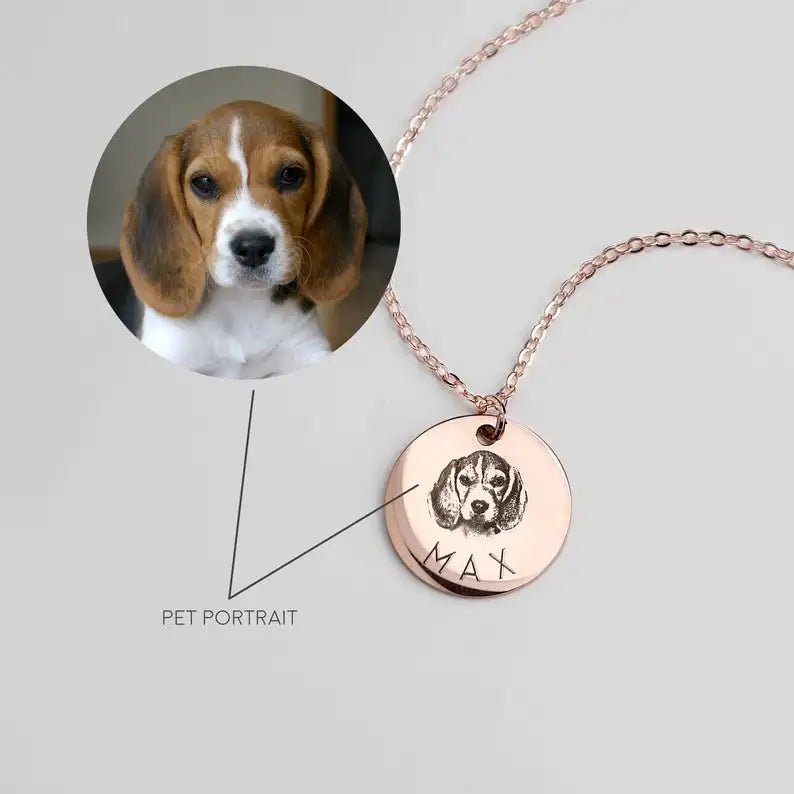 Pet Portrait Necklace Animal Lovers Pet Loss Gift for Women Cat Necklace Cat Lover Gift Mothers Day Personalized Dog Grandpa - Melcharm