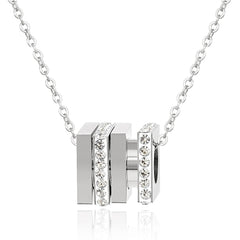 Rotating Compression Resistant Charm Necklace Square Crystal Pendant Necklace Jewelry - Melcharm