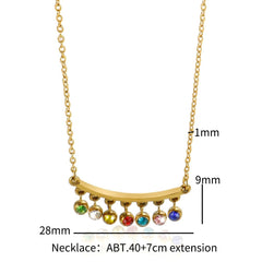 Round Colorful Crystal Pendant Necklace Choker Chain Luxury Jewelry - Melcharm