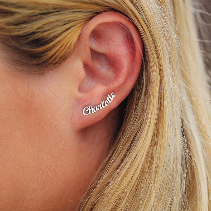 Script Name Earring - Name Stud Earring - Melcharm