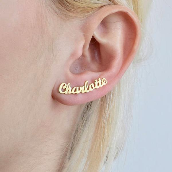 Script Name Earring - Name Stud Earring - Melcharm