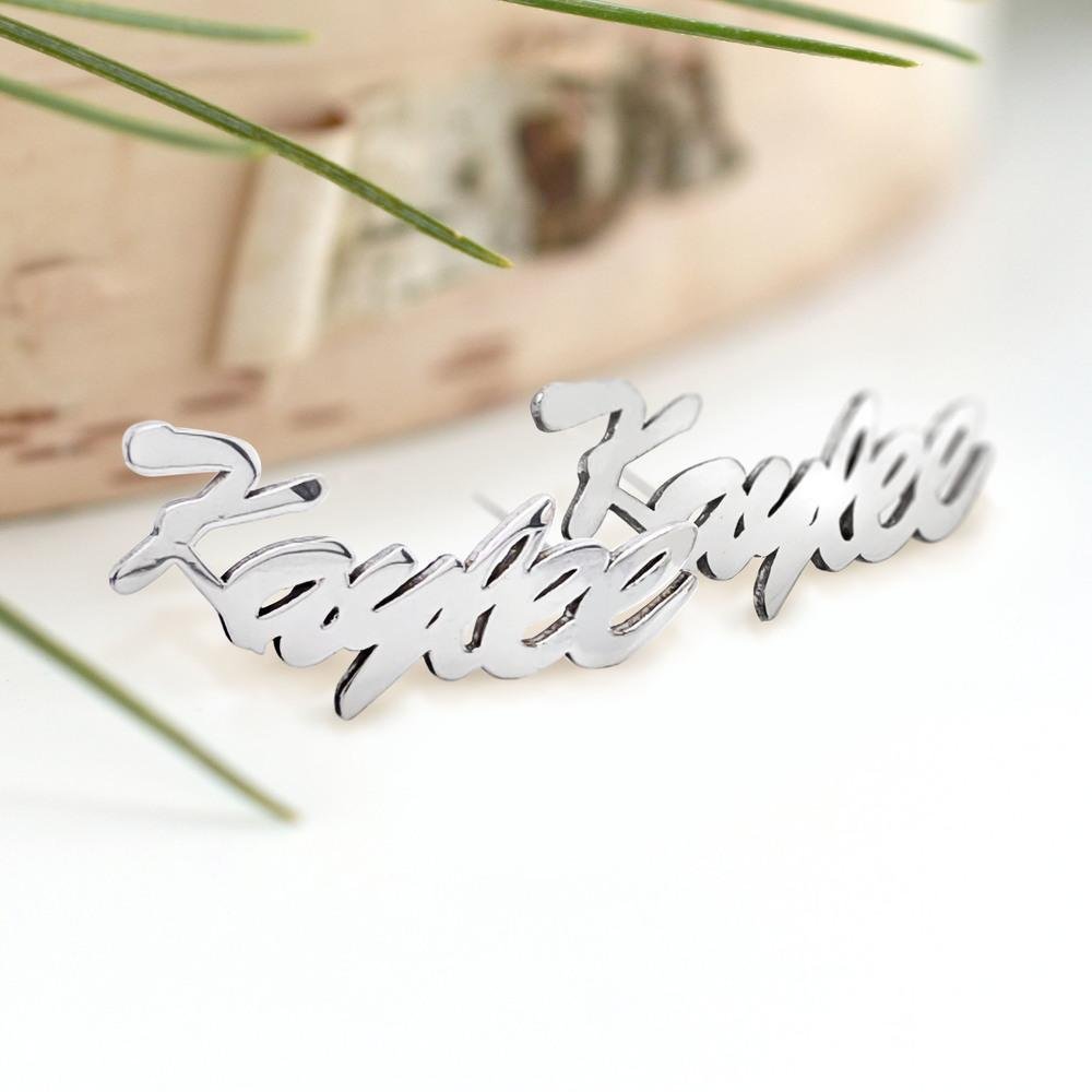 Script Name Earring - Name Stud Earring - Melcharm