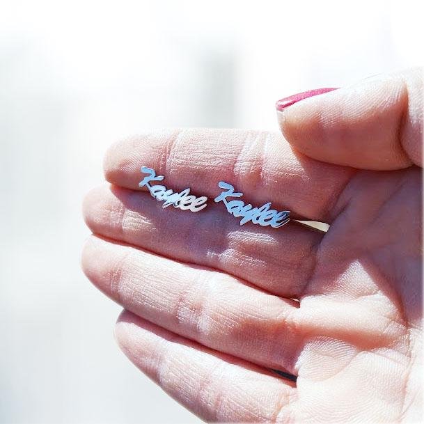 Script Name Earring - Name Stud Earring - Melcharm