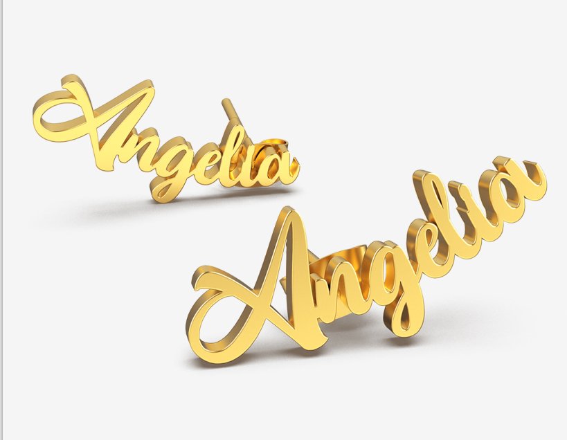 Script Name Earring - Name Stud Earring - Melcharm