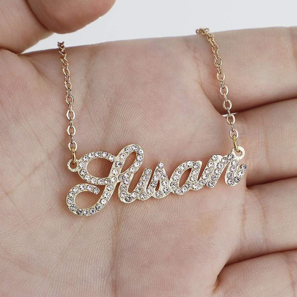 Shiny Diamond Anniversary Gift Personalized Name Necklace - Melcharm